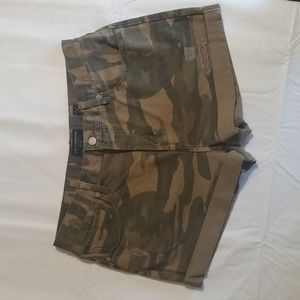 LUCKY BRAND Green Camo Denim Shorts.  NWOT